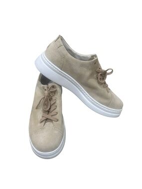 Camper Beige Suede Low-Top Sneakers - Neutral Casual Lace-Ups size Eu 39